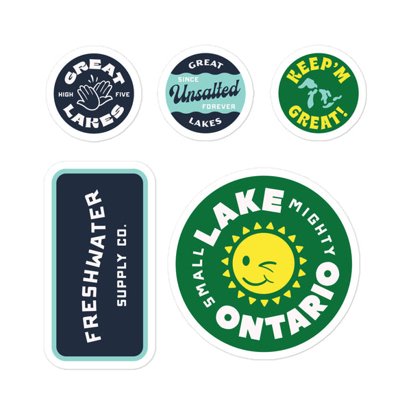 Lake Ontario Small + Mighty 5x5" Sticker Pack