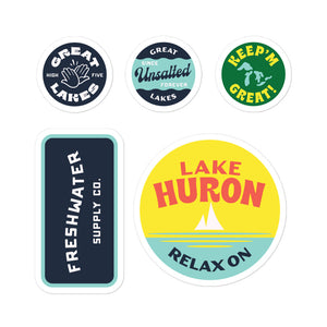 Lake Huron Relax On 5x5" Sticker Pack